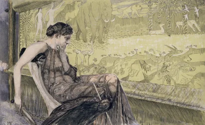 Penelope weaving a shroud for Laertes, her father-in-law, while she awaits the return of her husband Odysseus, 1895